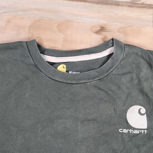 🦋Carhartt Olive Workwear Dog Short Sleeve Top Medium - Picture 3 of 10